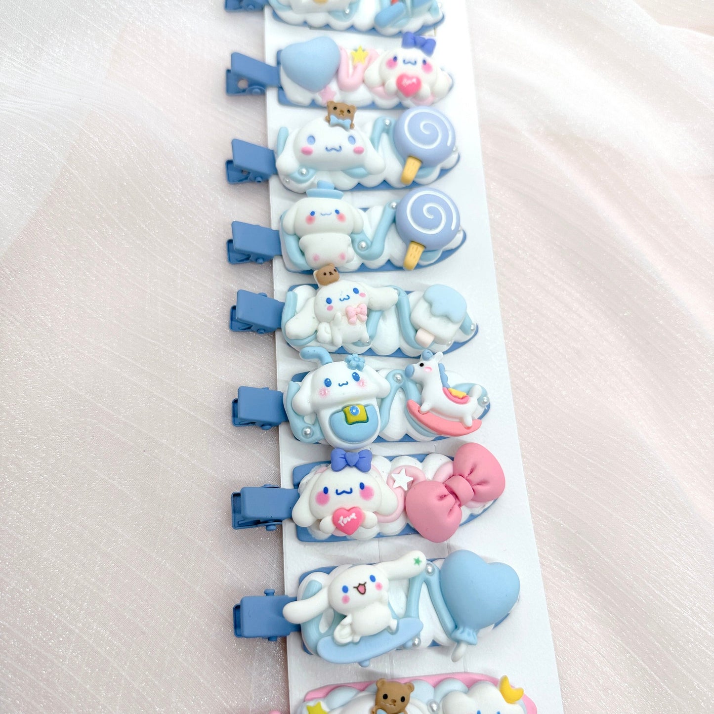 Kawaii Cinnamoroll hair clips, Handmade Sanrio Barrette, Random 1, cute decoden hair accessories, each one is unique