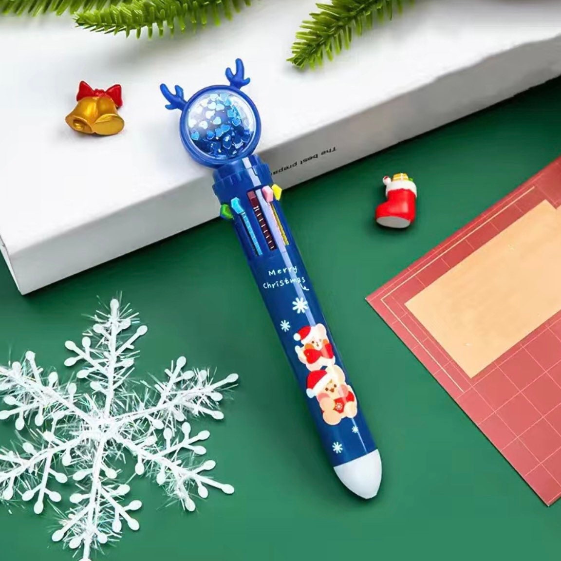 Kawaii Christmas 10 colors pen, Cute Stationery, Ballpoint Pens, Christmas Gifts for Children, Christmas gifts