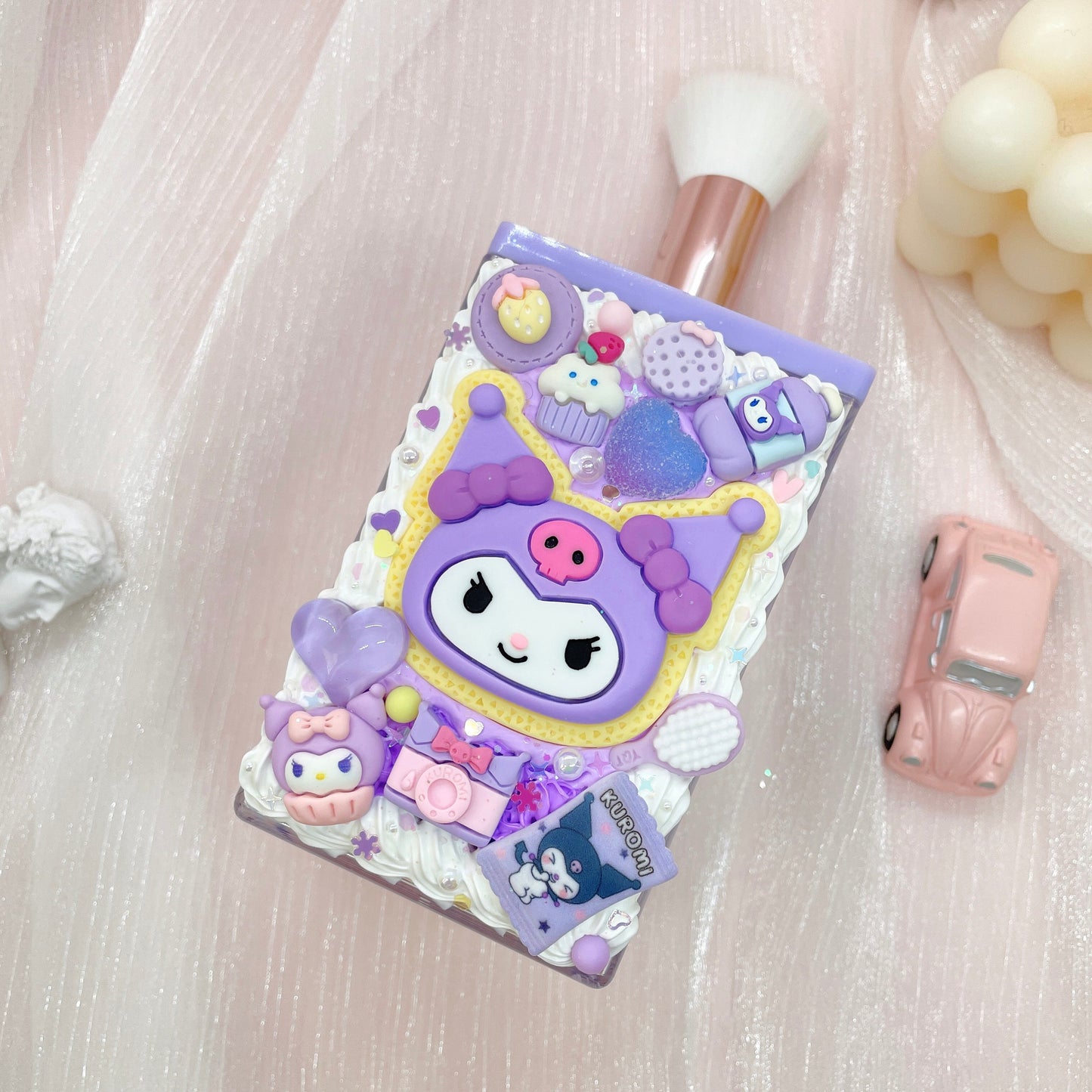 Handmade kawaii Kuromi holder, Pen holder, tool holder, makeup brush holder