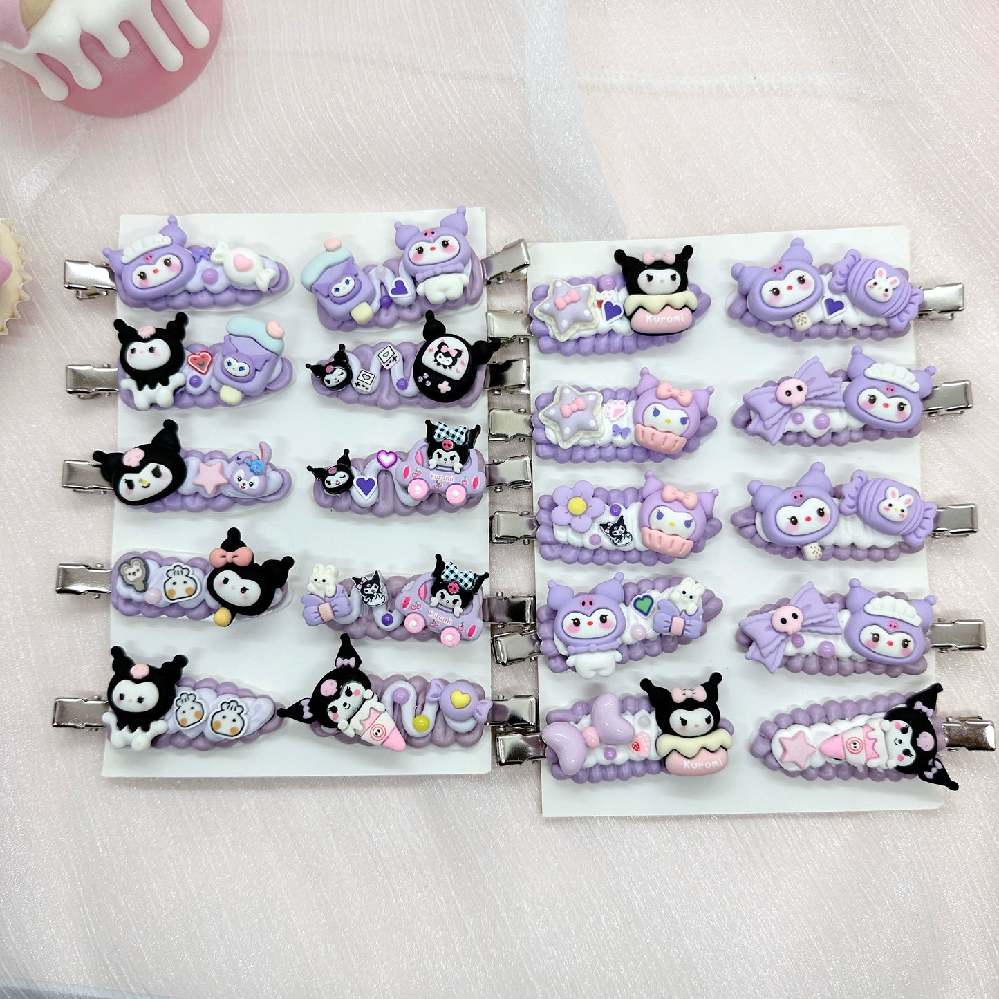 Kawaii Kuromi hair clips, Handmade Sanrio Barrette, Random 1, cute decoden hair accessories, each one is unique