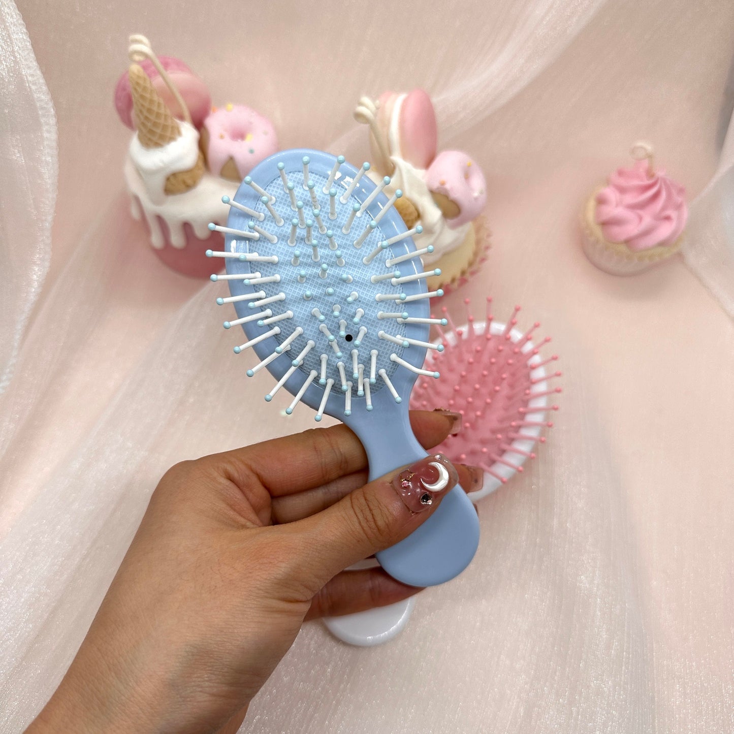 Kawaii Cinnamoroll hair brush, Handmade Decoden Hair Brushes, Cream Clay Hair Brushes, Hair Accessories