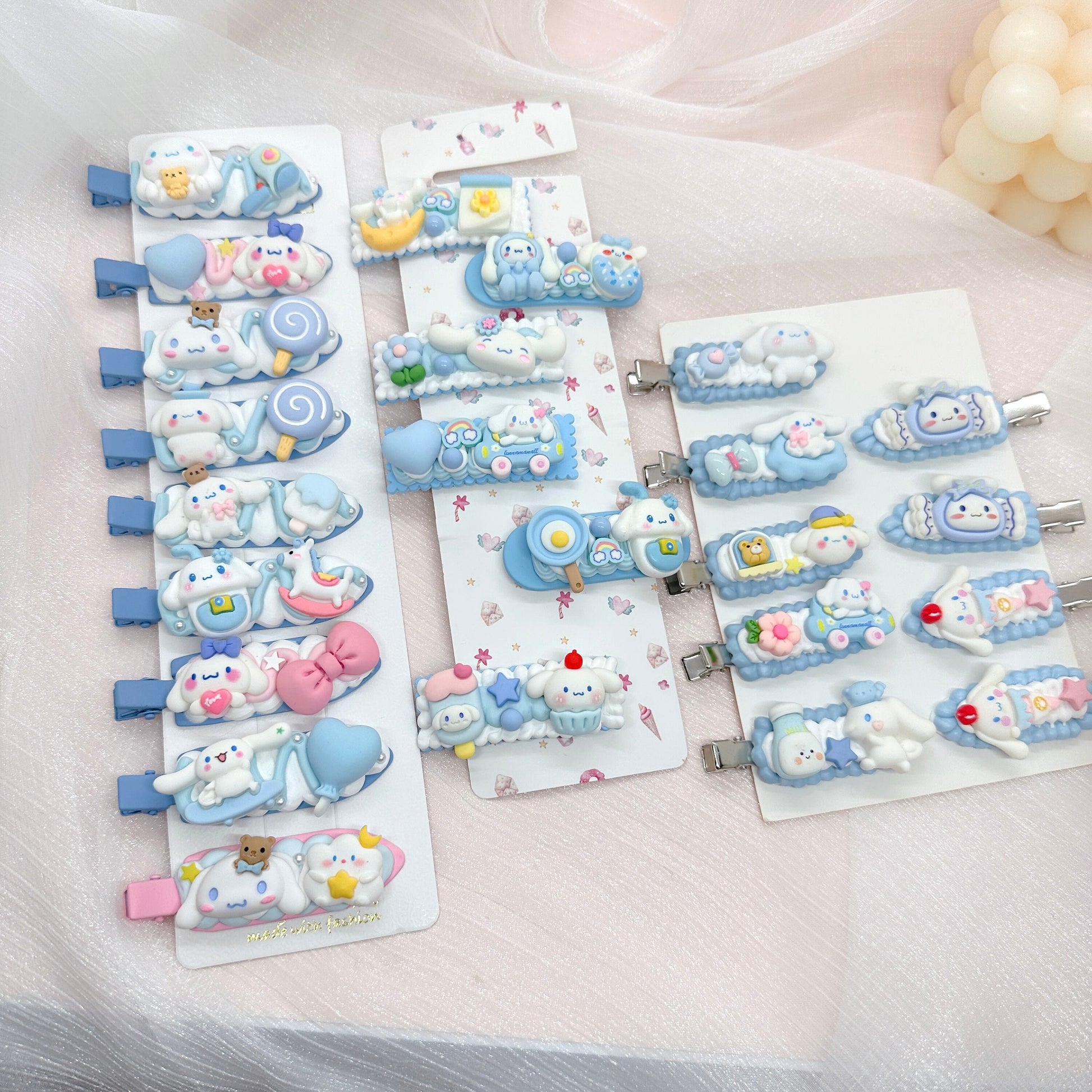 Kawaii Cinnamoroll hair clips, Handmade Sanrio Barrette, Random 1, cute decoden hair accessories, each one is unique