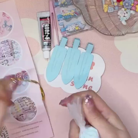 Decoden Hairbrush DIY Kit, Handmade Hairbrush,  Kawaii Hair Accessories, Girl Hairbrush, DIY craft kit