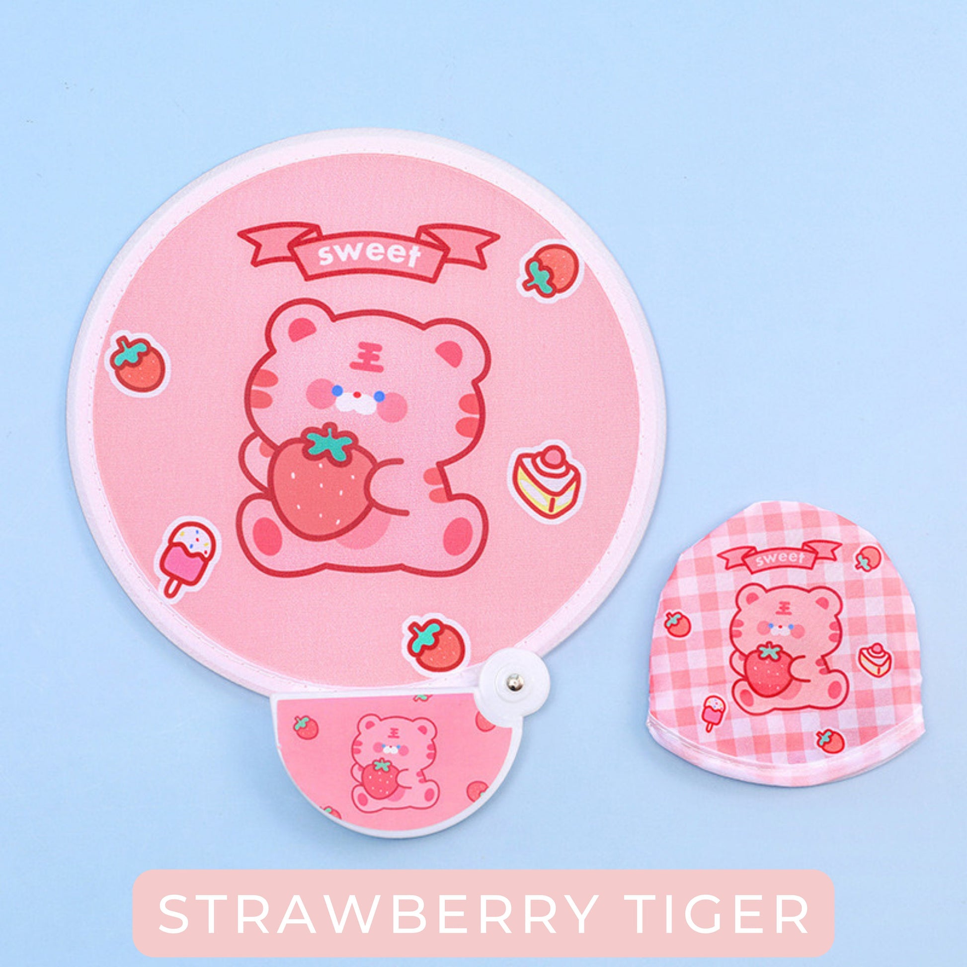 Pocket Foldable Fan, Kawaii Fold-Up Hand Fan, Circular Fan, Collapsible Fan, Cartoon Round Fan, Summer Accessories