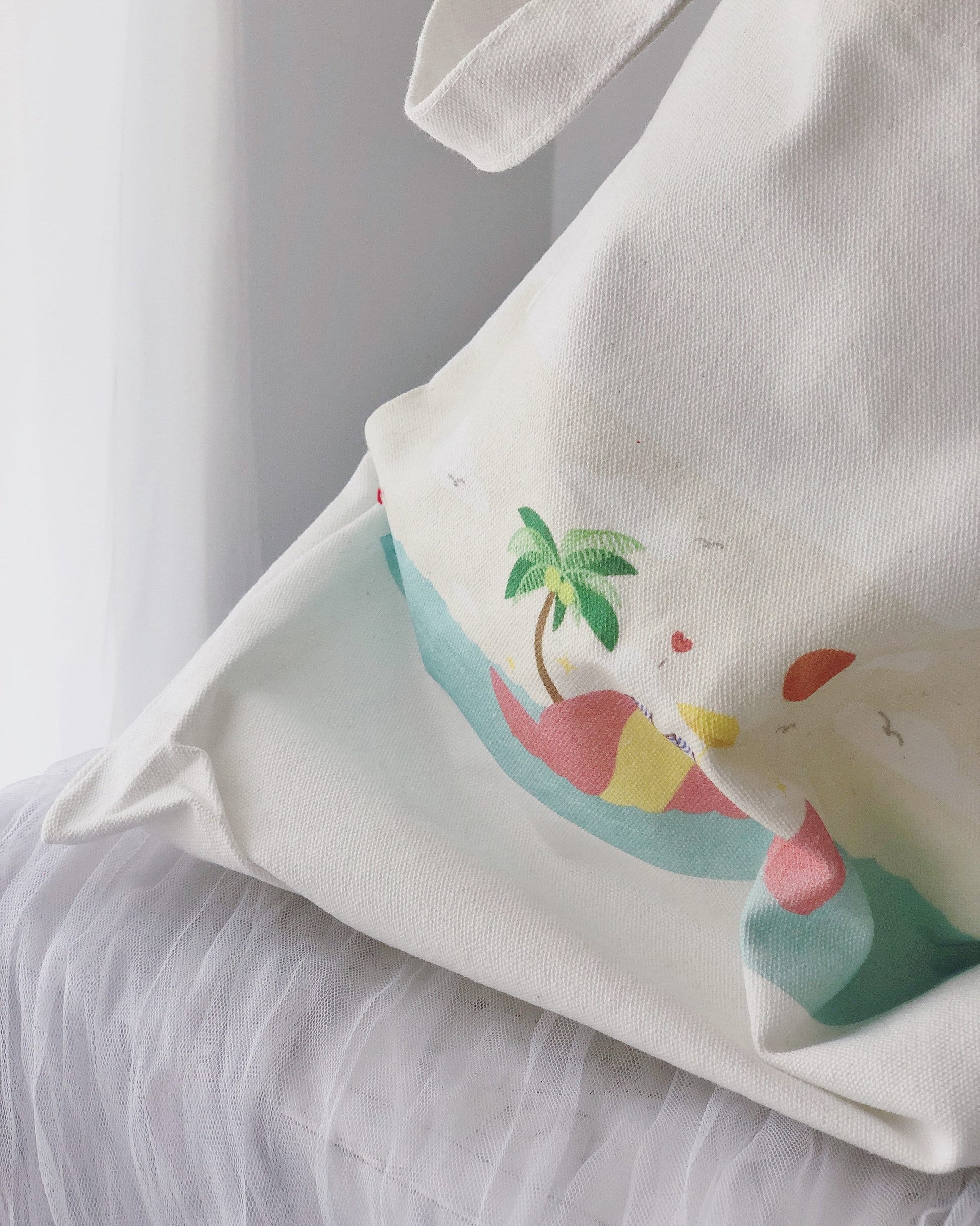 Candy Wrap Island Tote Bag, Aesthetic Tote Bag, Kawaii Tote Bag, Canvas bag, Fabric Bag, Daily Use Bag, Shopping Bag, Shoulder Bag