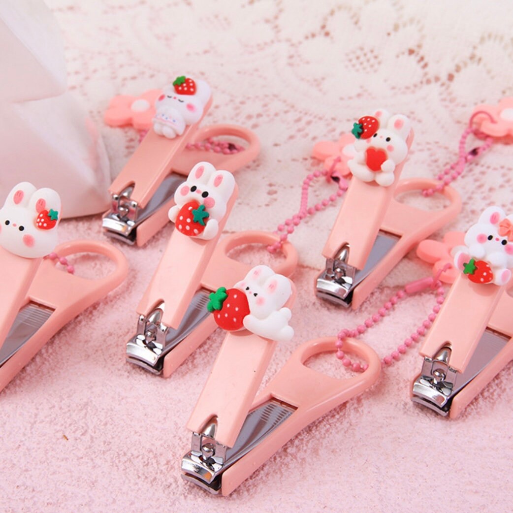 Kawaii Pink Bunny Nail Clipper, Toe Finger Nail Clippers Cutter for Girls/Women,