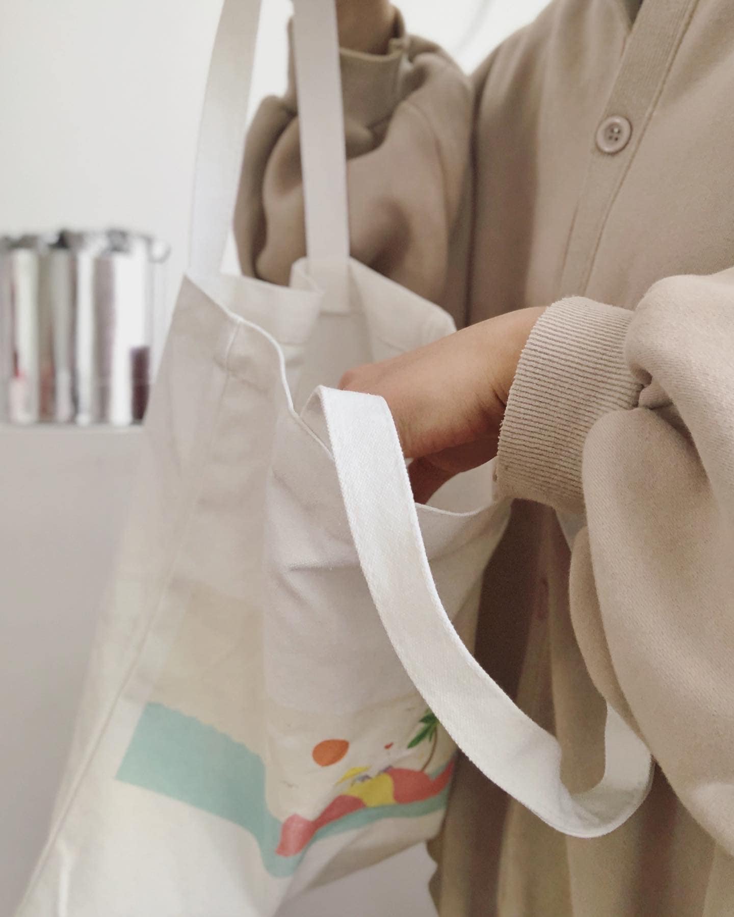 Candy Wrap Island Tote Bag, Aesthetic Tote Bag, Kawaii Tote Bag, Canvas bag, Fabric Bag, Daily Use Bag, Shopping Bag, Shoulder Bag