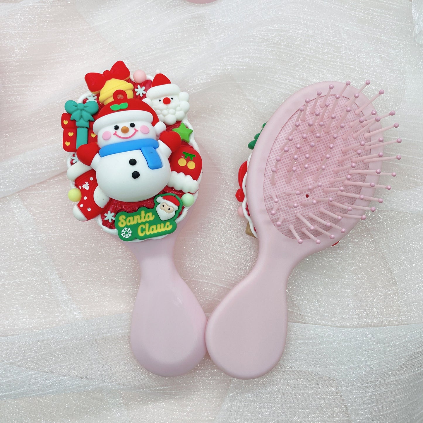 Kawaii Christmas hair brush, Handmade Decoden Hair Brushes, Random 1, each one is unique