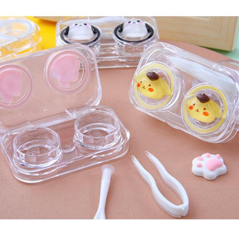Kawaii Contact Lens Case, portable Contact Box, Cartoon Contact Box, Kuromi, Cinnamoroll, My Melody, Pochacco, Pompompurin