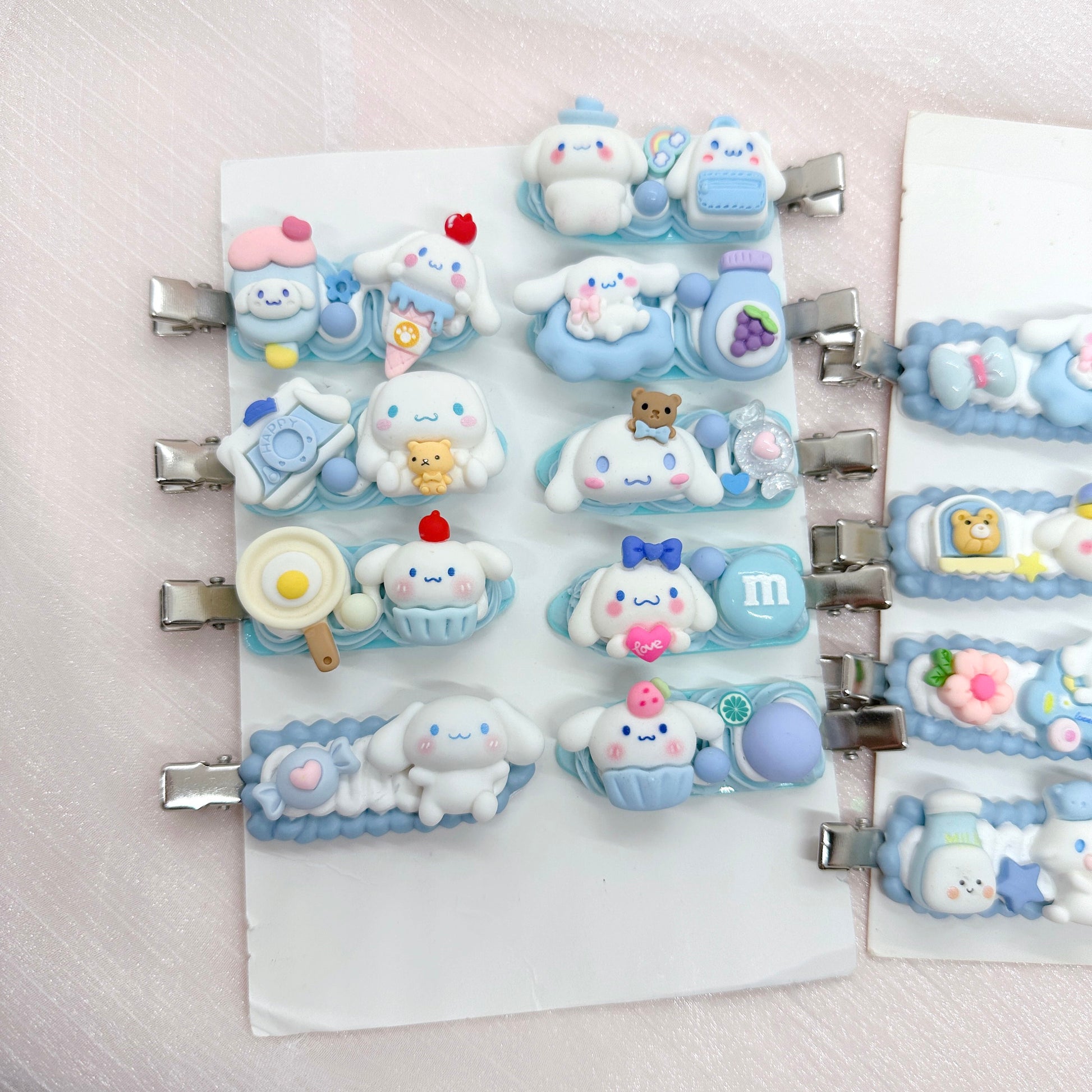 Kawaii Cinnamoroll hair clips, Handmade Sanrio Barrette, Random 1, cute decoden hair accessories, each one is unique