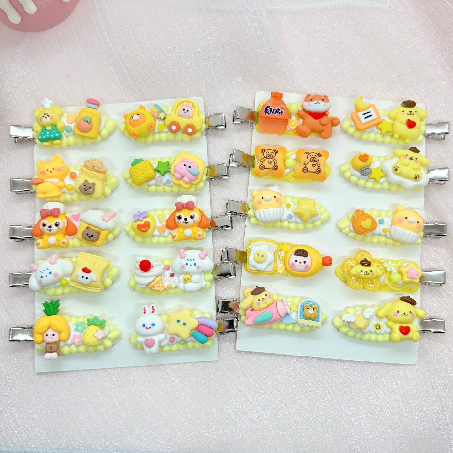 Kawaii Handmade hair clips, Color of your choice, Random 1, cute decoden hair accessories, each one is unique