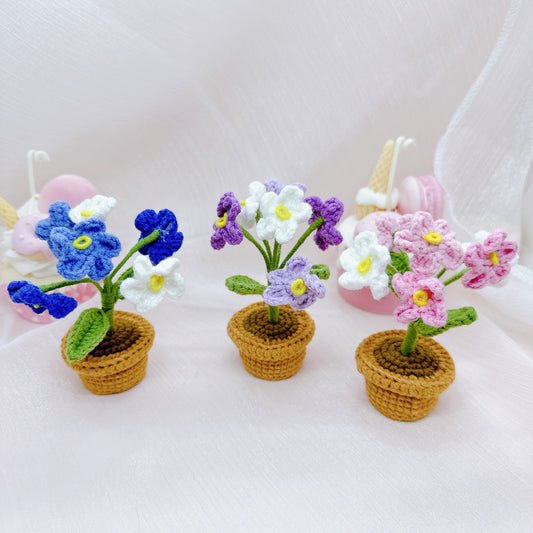 Crochet Hyacinth, Crochet Potted Flowers, Handmade Knitted Plants,Mother’s Day Gift, Flower Bouquet, Decorative Flower, Car Decoration