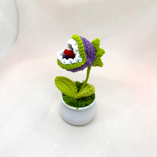Crochet Venus flytrap Potted Plant, Handmade Knitted Plants, Gift Ideas, Decorative Flower, Car Decoration, Funny Gift Idea,