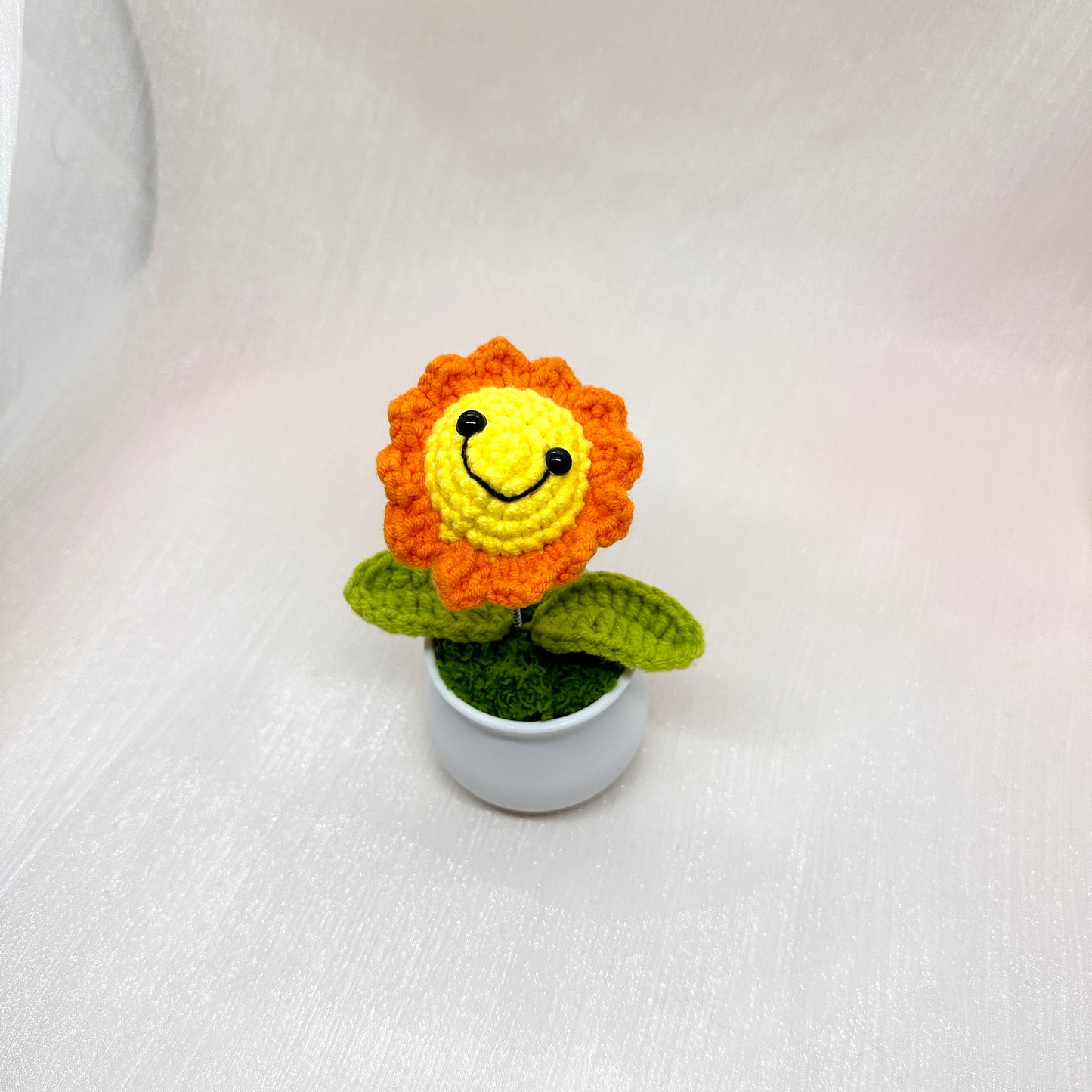 Crochet Bobblehead Sunflower Plant, Handmade Knitted Plants, Gift Ideas, Decorative Flower, Car Decoration, Creative Gift Idea
