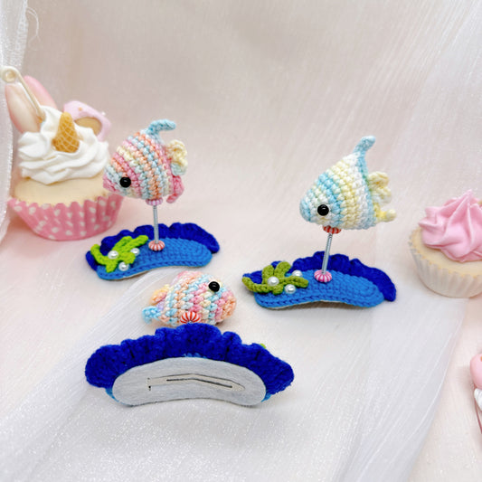 Crochet Fish Bobblehead Hair Clips