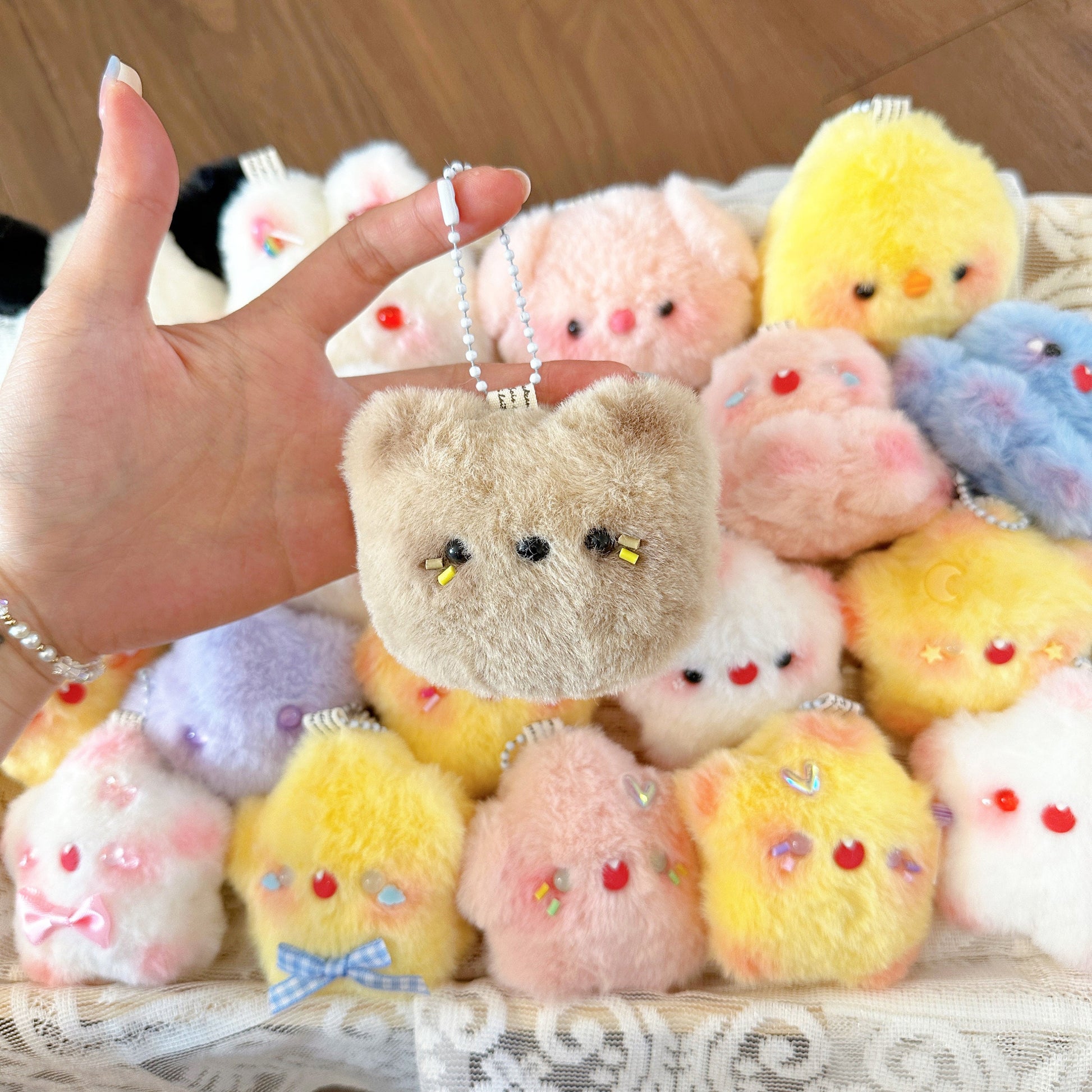 Handmade Kawaii Plush Keychain, Plush Animal Ornaments, Bunny Keychain/Ornament, Teddy Bear Keychain/Ornament, Christmas Tree Decoration